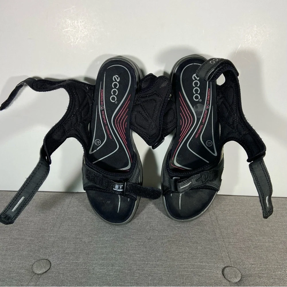 Ecco Leather & Textile Velcro Adjustable Sandals- men’s 40